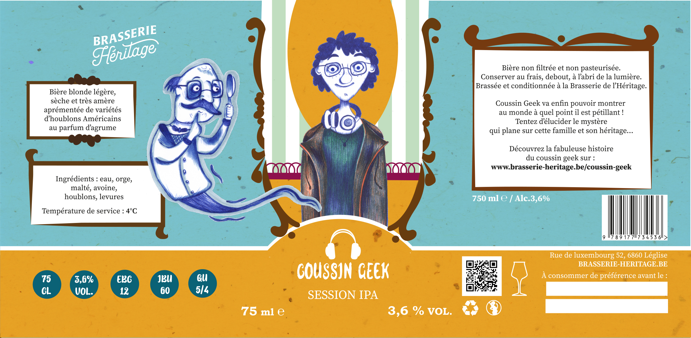 vectoriser etiquette biere - brasserie héritage - COUSSIN GEEK